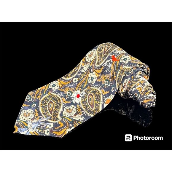 Looney Tunes Mania Mens Necktie Blue Paisley 1994 Cartoon Sylvester Coyote Bugs - Picture 7 of 13